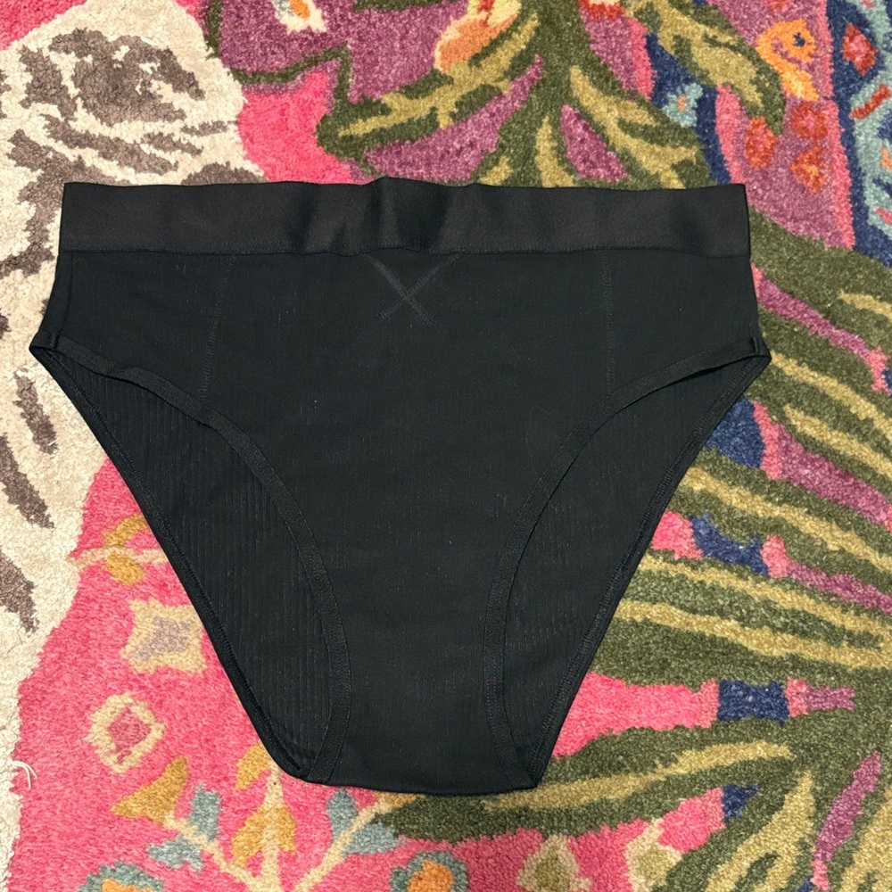 Aerie High Cut Bikini Style Panty in Black